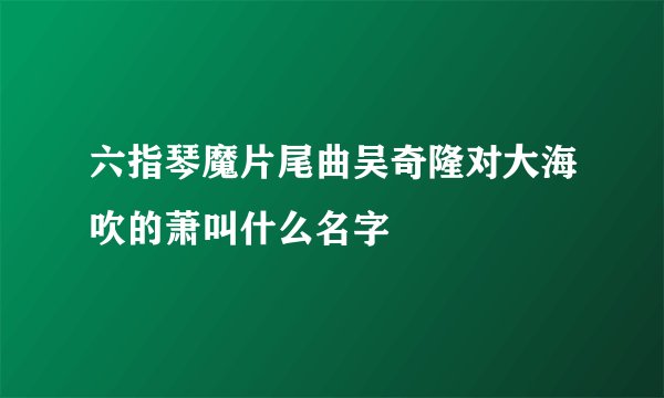 六指琴魔片尾曲吴奇隆对大海吹的萧叫什么名字