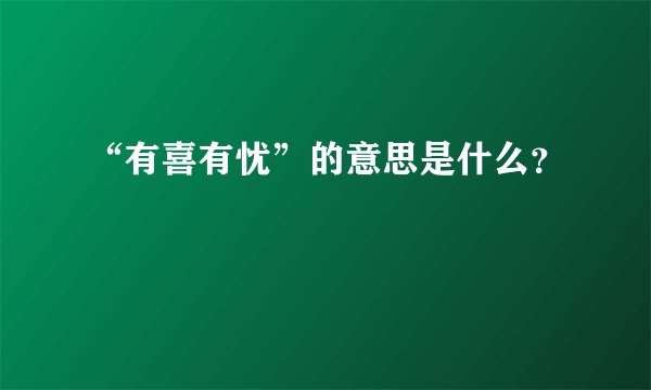 “有喜有忧”的意思是什么？