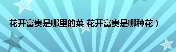 花开富贵是哪里的菜 花开富贵是哪种花）