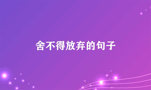 舍不得放弃的句子