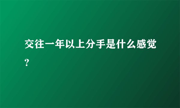 交往一年以上分手是什么感觉？