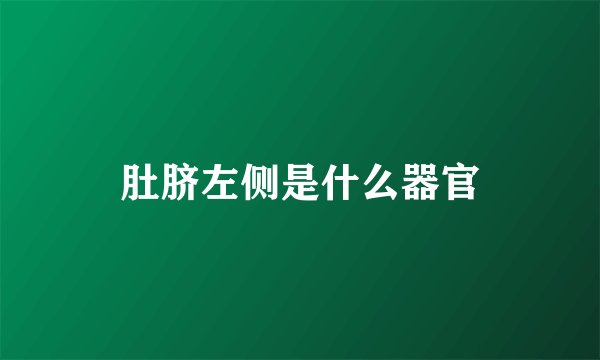 肚脐左侧是什么器官