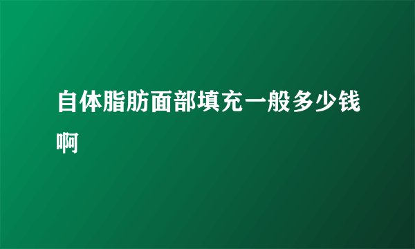 自体脂肪面部填充一般多少钱啊