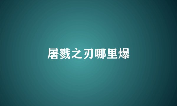 屠戮之刃哪里爆