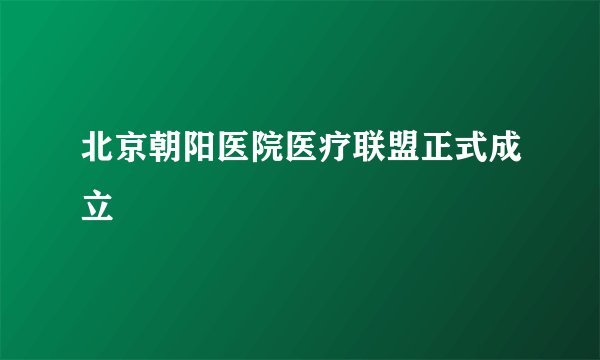 北京朝阳医院医疗联盟正式成立