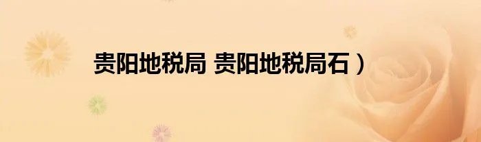 贵阳地税局 贵阳地税局石）