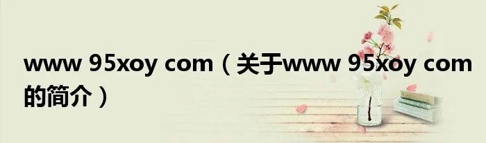 www 95xoy com(关于www 95xoy com的简介)