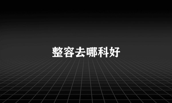 整容去哪科好