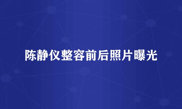 陈静仪整容前后照片曝光