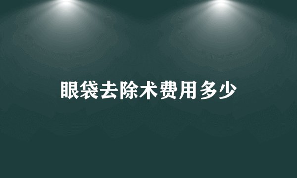 眼袋去除术费用多少