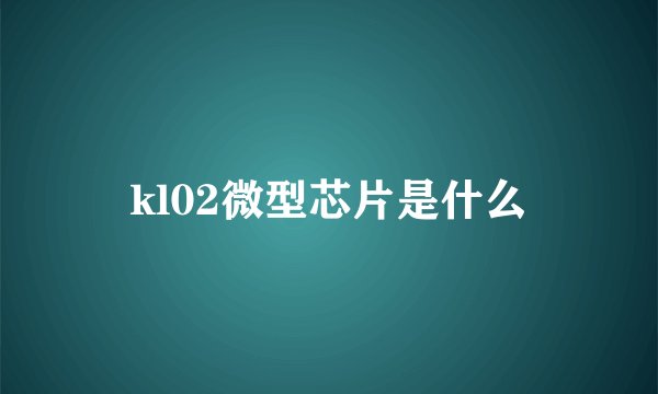 kl02微型芯片是什么