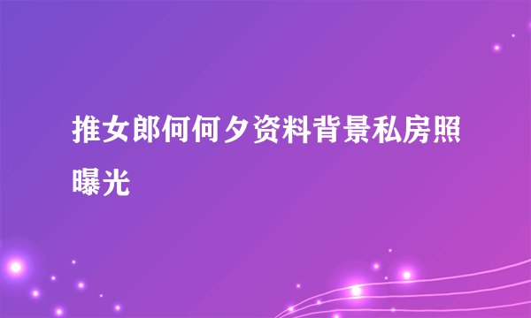 推女郎何何夕资料背景私房照曝光