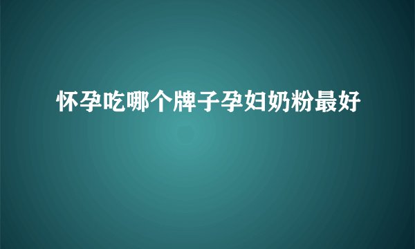怀孕吃哪个牌子孕妇奶粉最好
