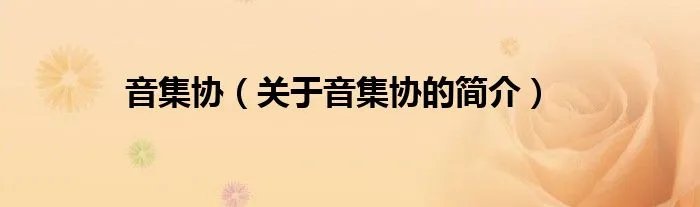音集协（关于音集协的简介）