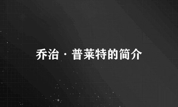 乔治·普莱特的简介