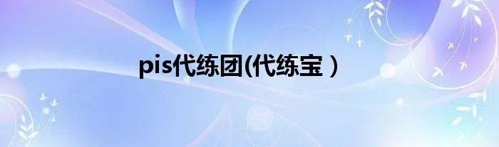 pis代练团(代练宝）