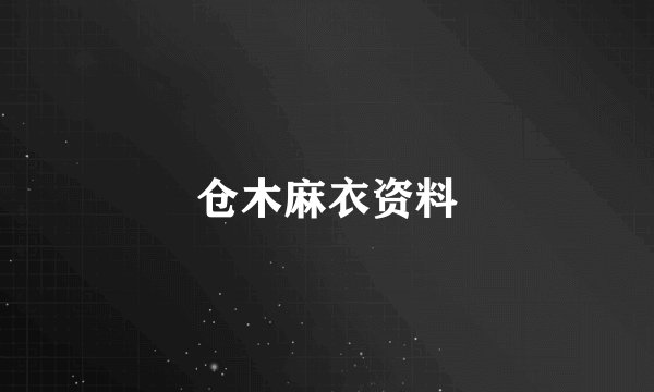仓木麻衣资料