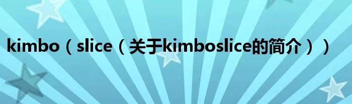 kimbo(slice(关于kimboslice的简介))