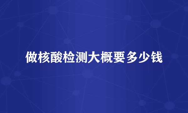 做核酸检测大概要多少钱