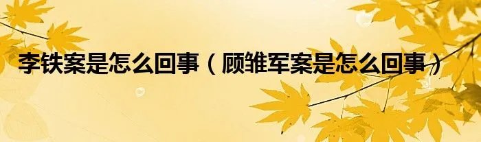 李铁案是怎么回事（顾雏军案是怎么回事）