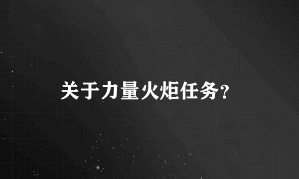关于力量火炬任务？