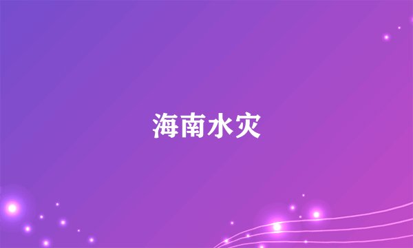 海南水灾