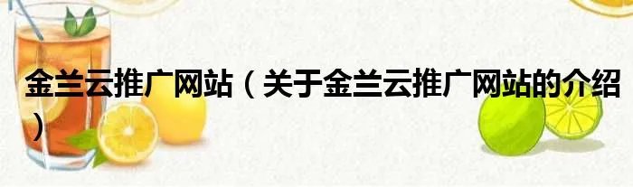 金兰云推广网站（关于金兰云推广网站的介绍）