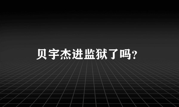 贝宇杰进监狱了吗?