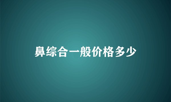 鼻综合一般价格多少
