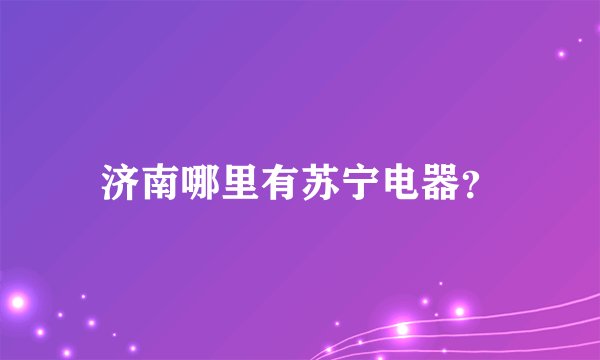 济南哪里有苏宁电器？
