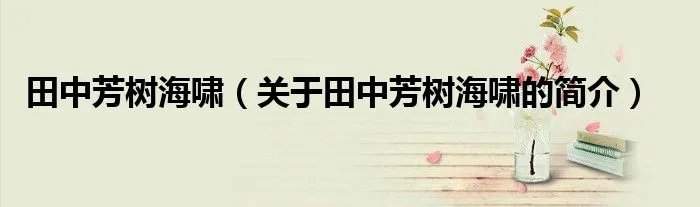 田中芳树海啸（关于田中芳树海啸的简介）