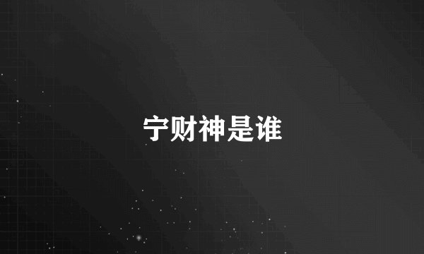 宁财神是谁