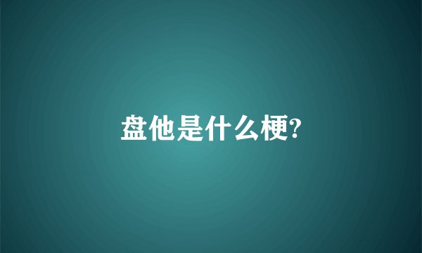 盘他是什么梗?