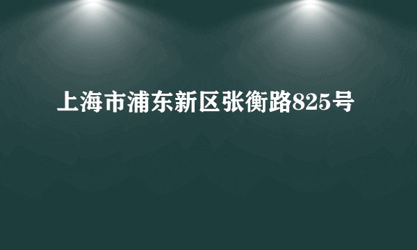 上海市浦东新区张衡路825号