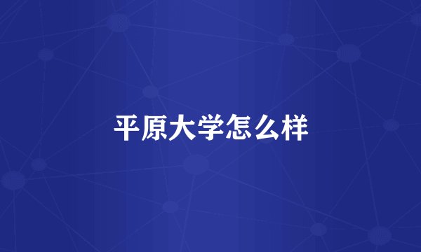 平原大学怎么样