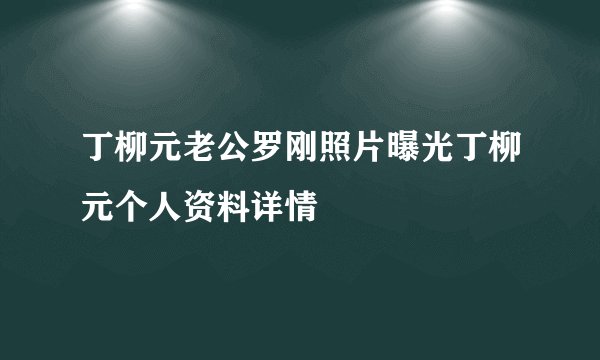 丁柳元老公罗刚照片曝光丁柳元个人资料详情