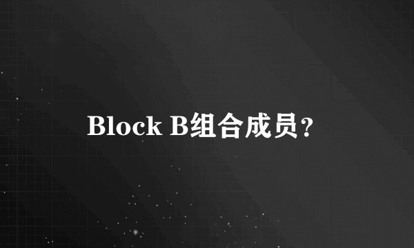 Block B组合成员？