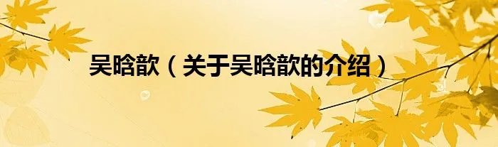吴晗歆（关于吴晗歆的介绍）