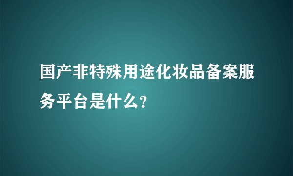国产非特殊用途化妆品备案服务平台是什么？