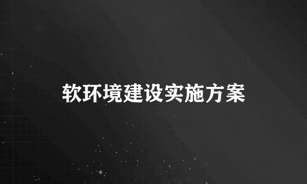 软环境建设实施方案