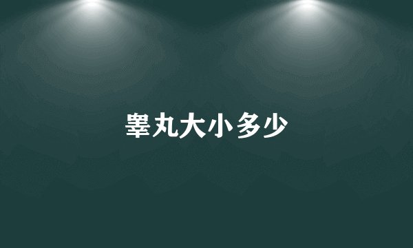 睾丸大小多少