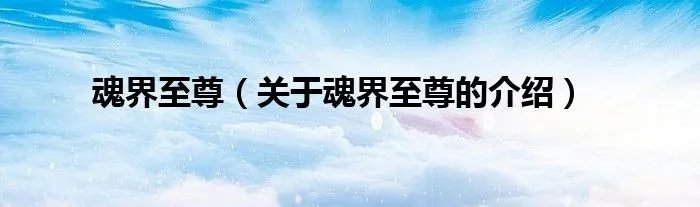 魂界至尊（关于魂界至尊的介绍）