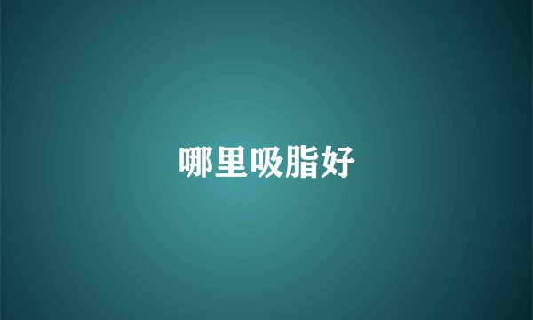 哪里吸脂好