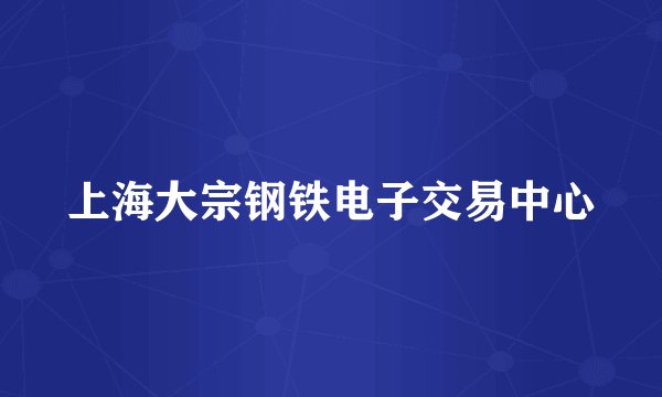 上海大宗钢铁电子交易中心