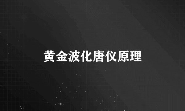 黄金波化唐仪原理