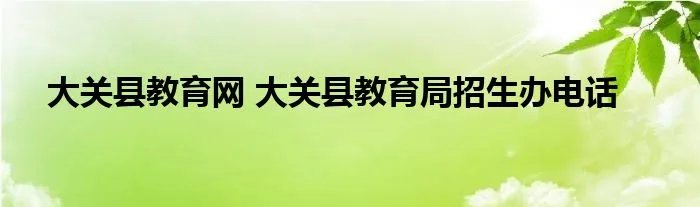 大关县教育网 大关县教育局招生办电话