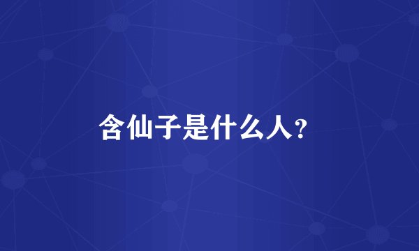含仙子是什么人?