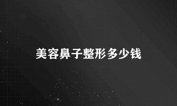美容鼻子整形多少钱