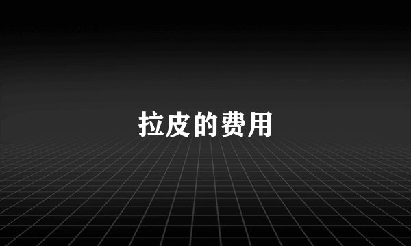 拉皮的费用