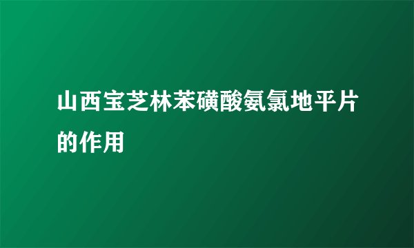 山西宝芝林苯磺酸氨氯地平片的作用
